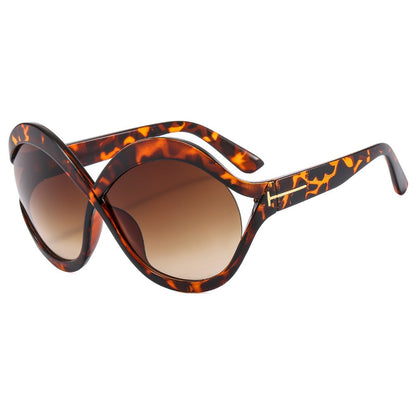 oversized round sunglasses for women leopard brown big frame sun glasses