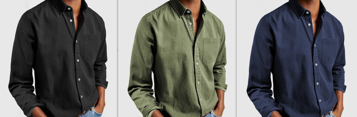 Men's Shirt New Long Sleeve Lapel