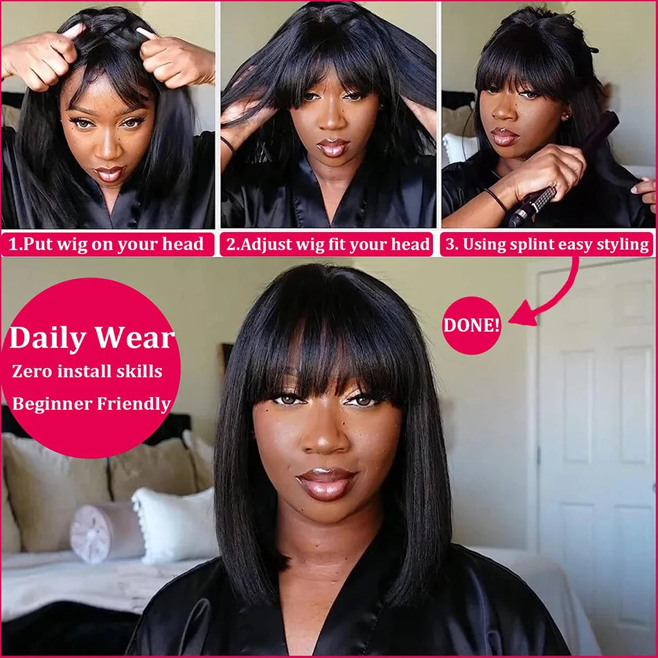 3X1 Hd Lace Wig Bone Straight Human Hair