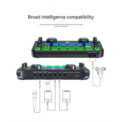 HD X60 Sound Card English Version Professional Audio Mixer for Karaoke Broadcast KTV Singing Live Sound Mixer