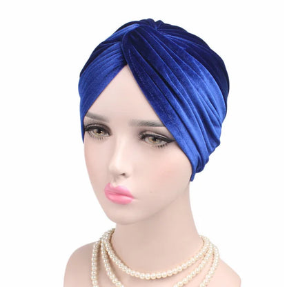 Women Velvet Turban Hat Headband