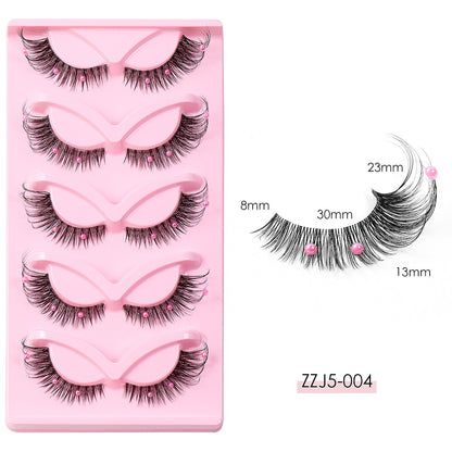 Eyelash Vegan Faux Mink Eyelash With Diamond Pearl