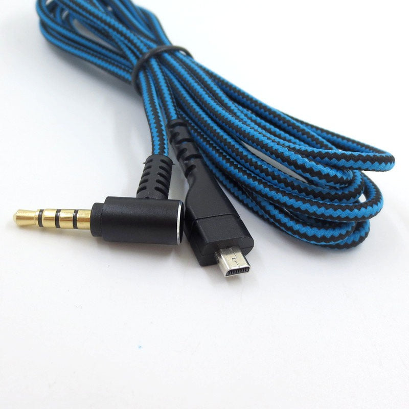 Arctis 3 5 7 Sairui Ice Gaming Earphone Cable Blue Black Stripe Audio Cable