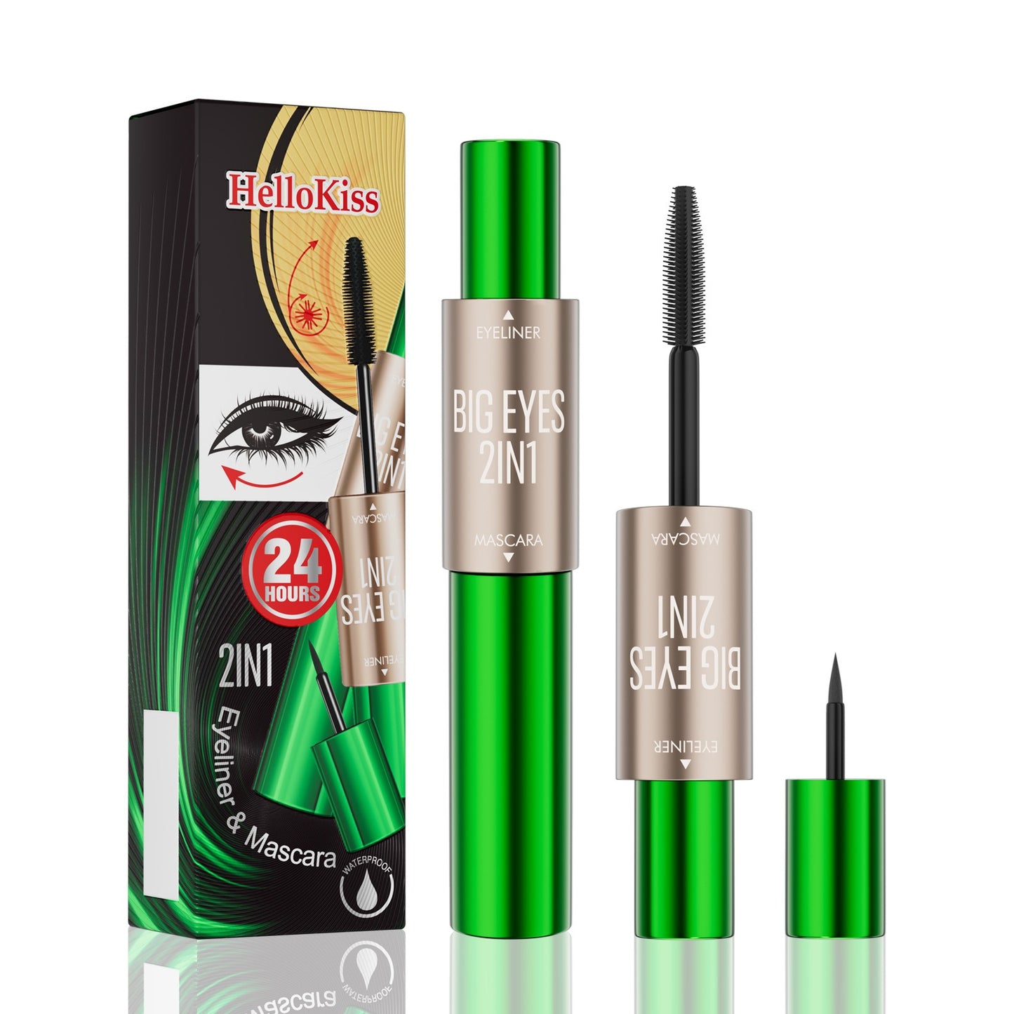 2-in-1 long and thick double-ended mascara, natural and smooth