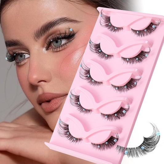 Eyelash Vegan Faux Mink Eyelash With Diamond Pearl