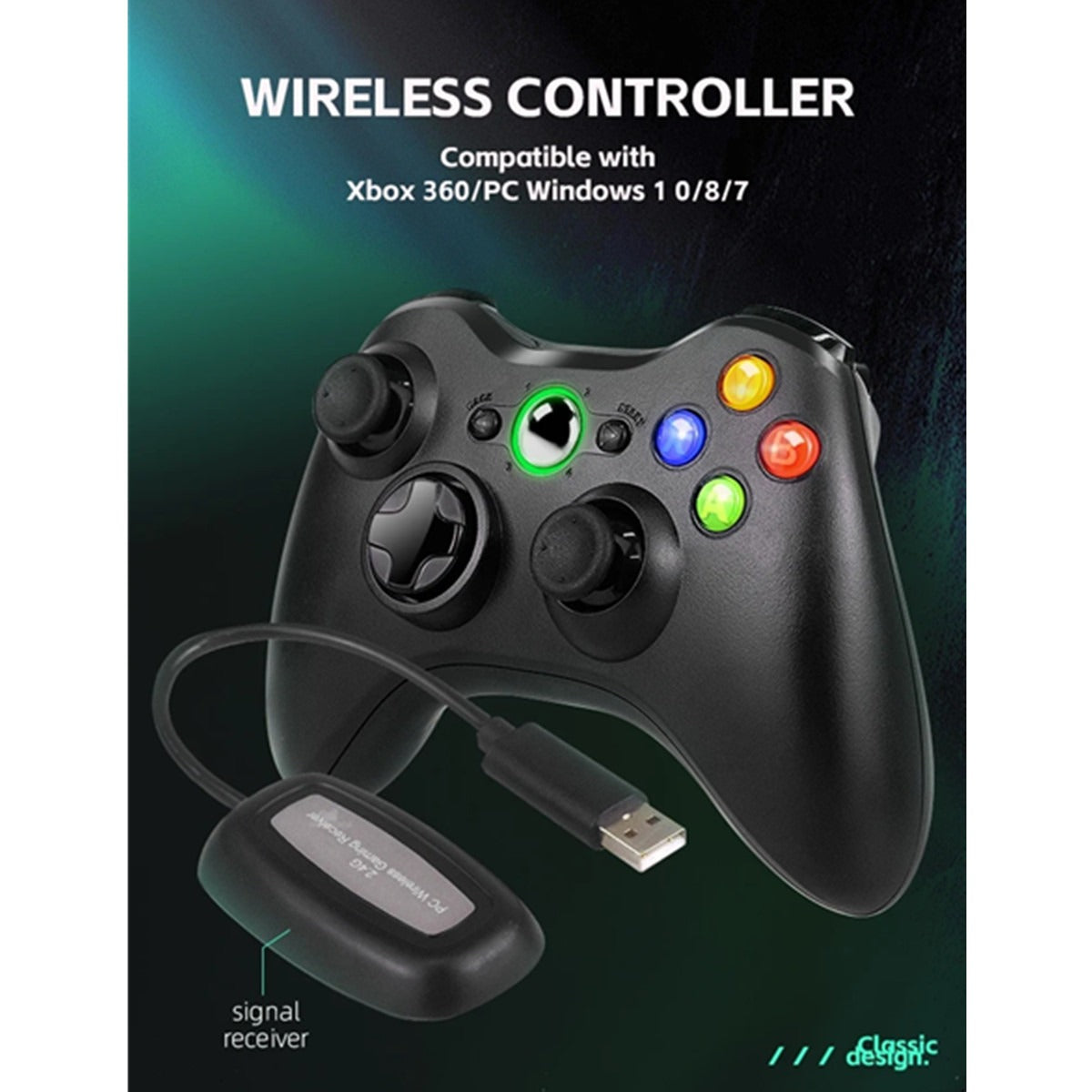 Wireless controller 2.4G wireless connection dual vibration controller