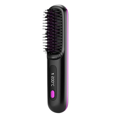 LCD wireless straightening comb rechargeable ceramic electric comb