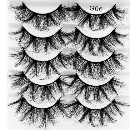 5 Pairs Of New Style Fake Eyelashes Of Fried Hair 8D FLUFFY