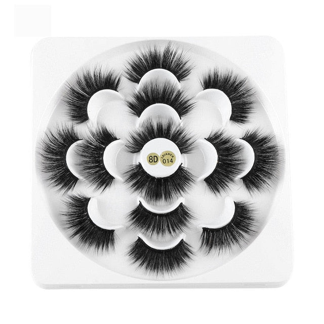 7 Pairs 3D Mink Hair False Eyelashes 25mm Lashes