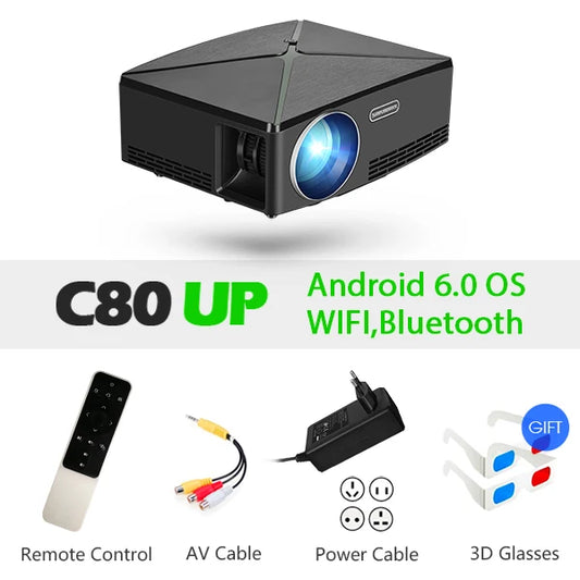 Mini Projector C80 UP, 1280x720 Resolution, Android WIFI