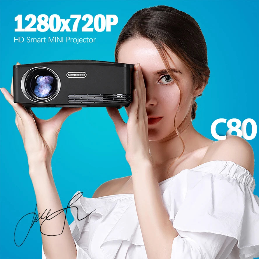 Mini Projector C80 UP, 1280x720 Resolution, Android WIFI