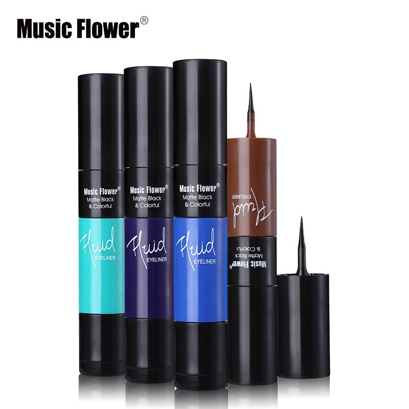 2 In 1 Waterproof Liquid Eyeliner Pen Makeup Fast Dry Smooth Long Lasting