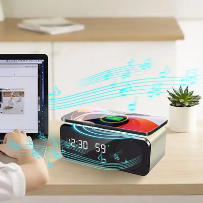 Time display wireless charging Bluetooth speaker