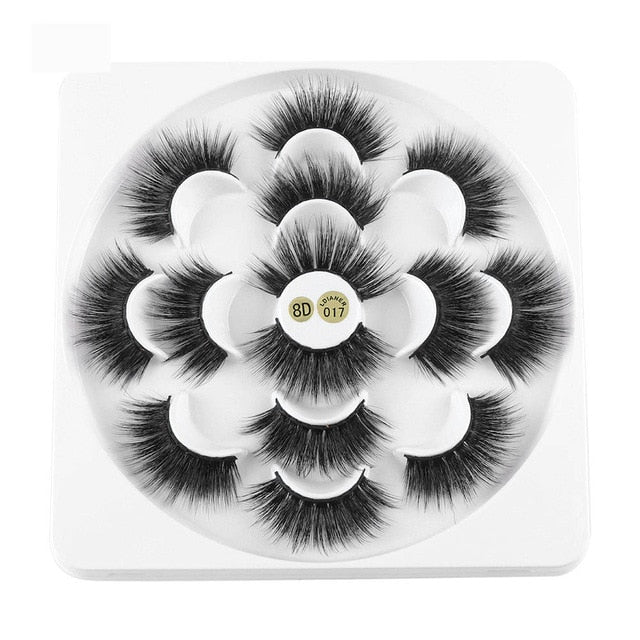 7 Pairs 3D Mink Hair False Eyelashes 25mm Lashes