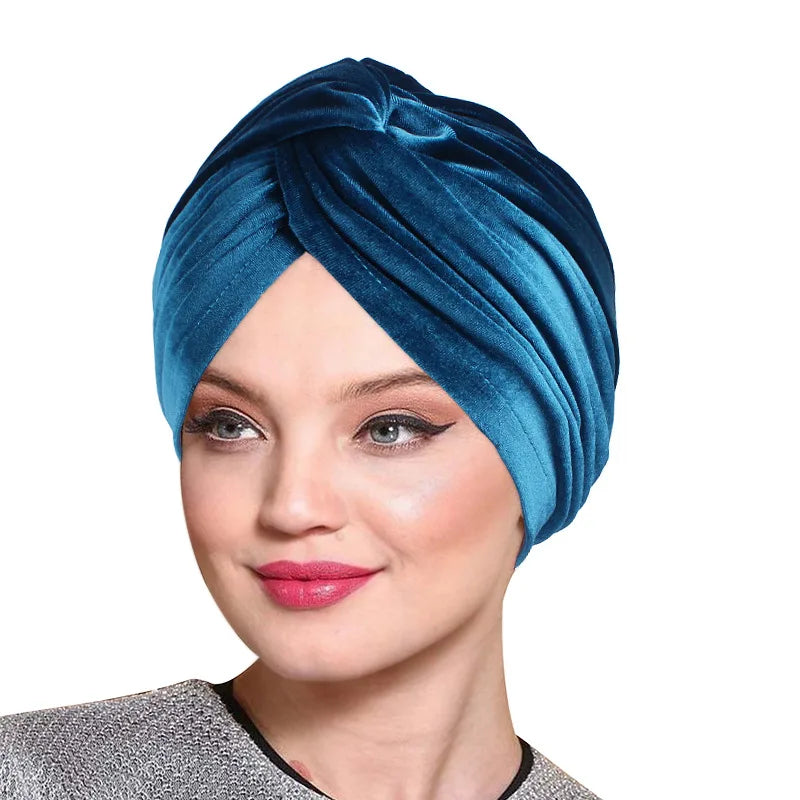 Women Velvet Turban Hat Headband