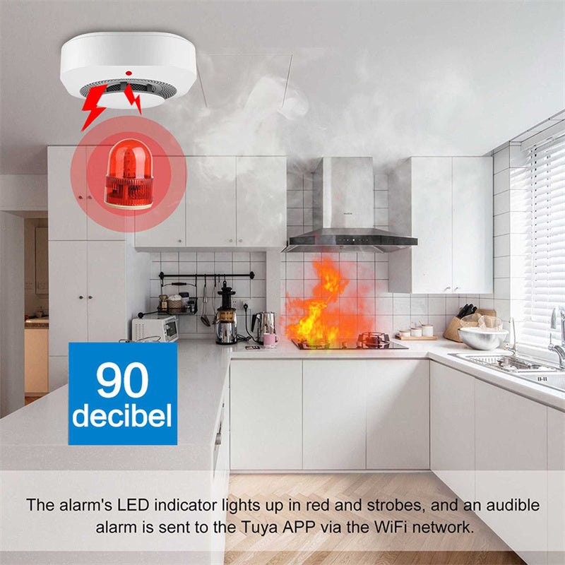 Smart Fire Alarm Progressive Sound Photoelectric Smoke Sensor