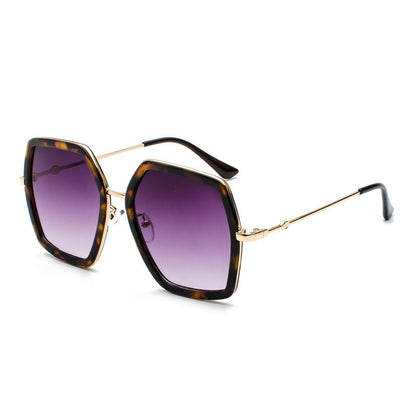 European and American large frame sunglasses for women, ins metal sunglasses