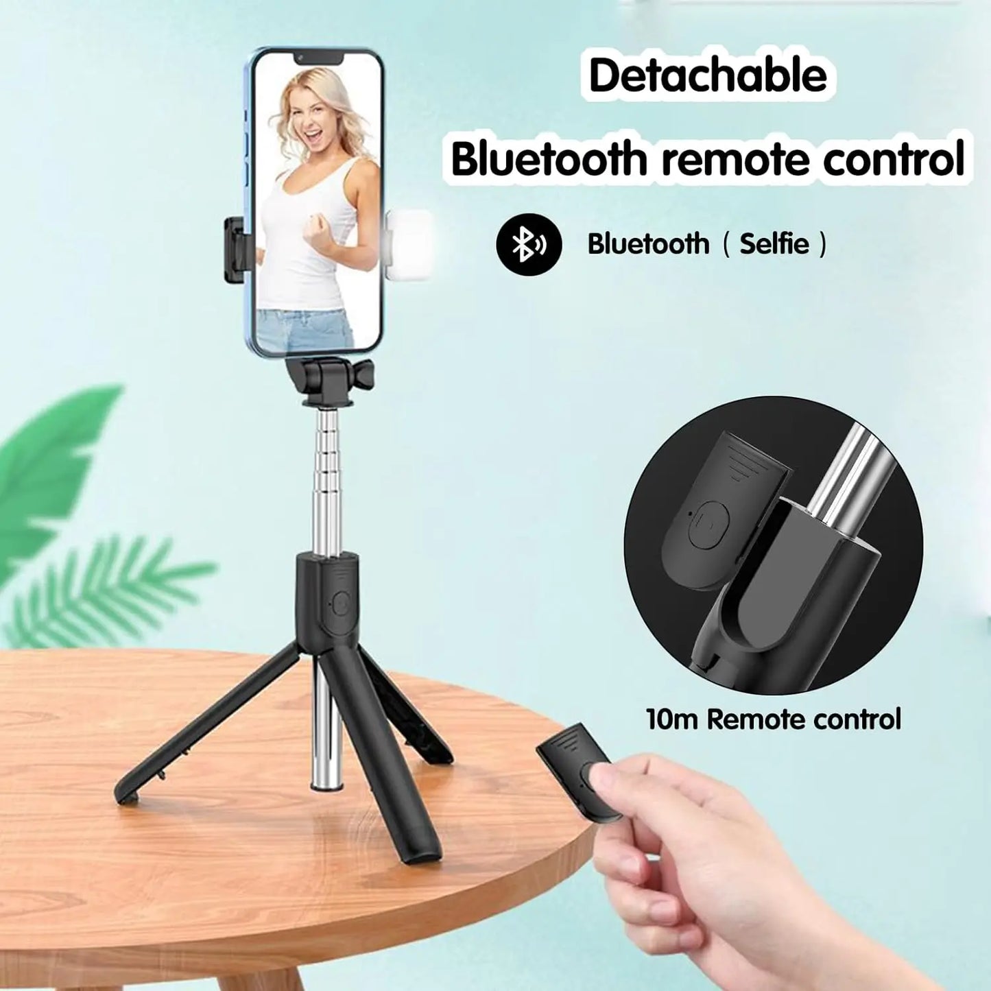 Selfie Stick with Fill Light Extendable Selfie Stick Tripod with Wireless Remote and phone holder