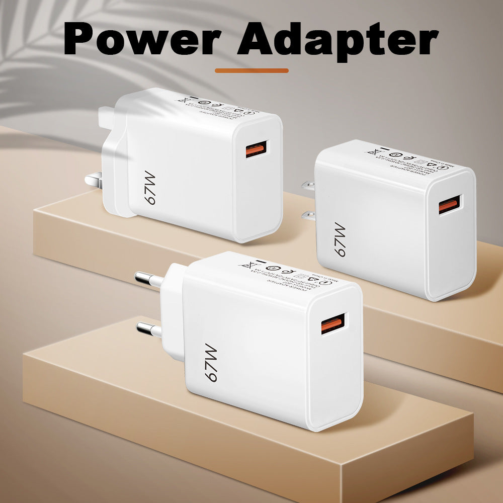 67W ultra fast charging charger with fast flash charging head