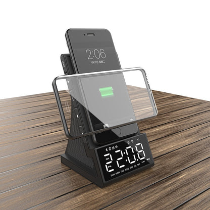 3 in 1 wireless charger Bluetooth speaker wireless charging alarm clock phone holder