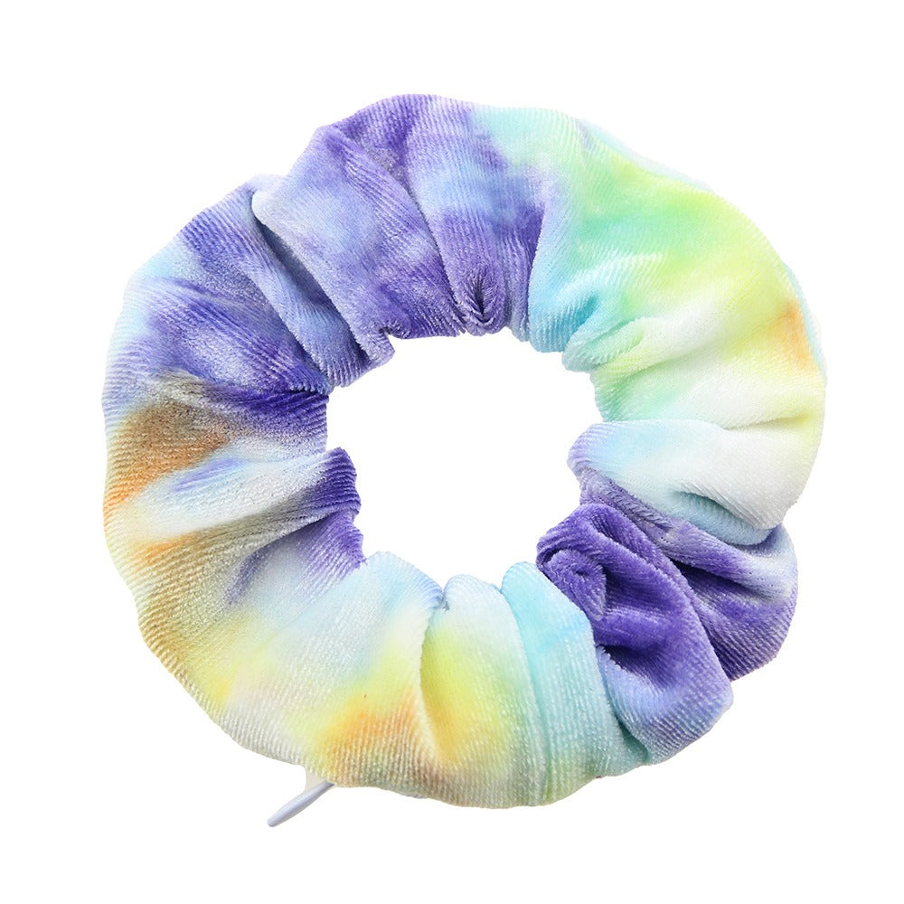 Tie dye velvet zipper large intestine loop