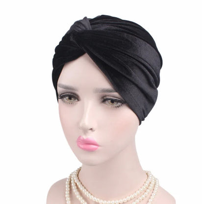 Women Velvet Turban Hat Headband