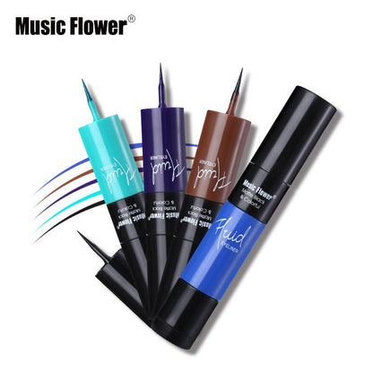 2 In 1 Waterproof Liquid Eyeliner Pen Makeup Fast Dry Smooth Long Lasting