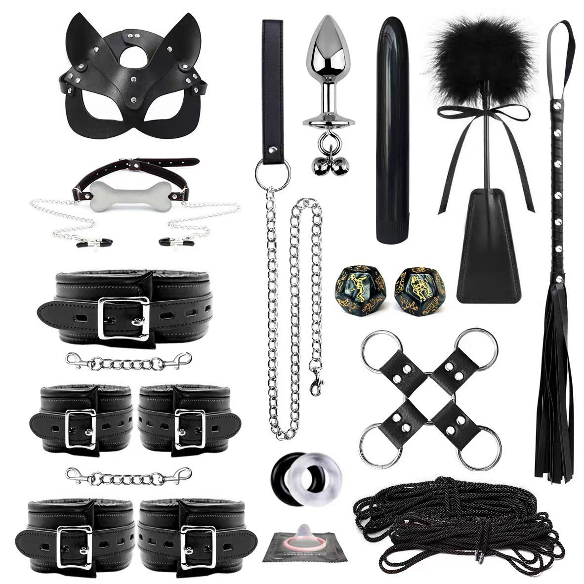 Set Handcuffs Ankle Cuffs Conditioning Bondage Alternative Toys