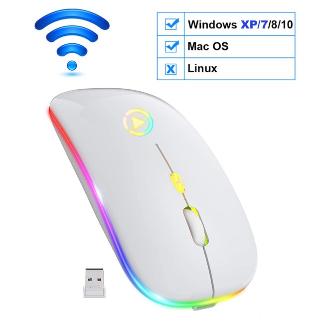 Wireless Mouse Bluetooth RGB Rechargeable