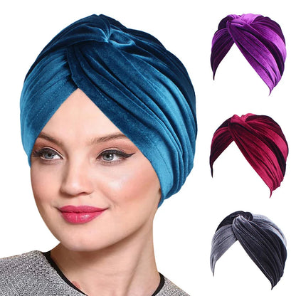 Women Velvet Turban Hat Headband