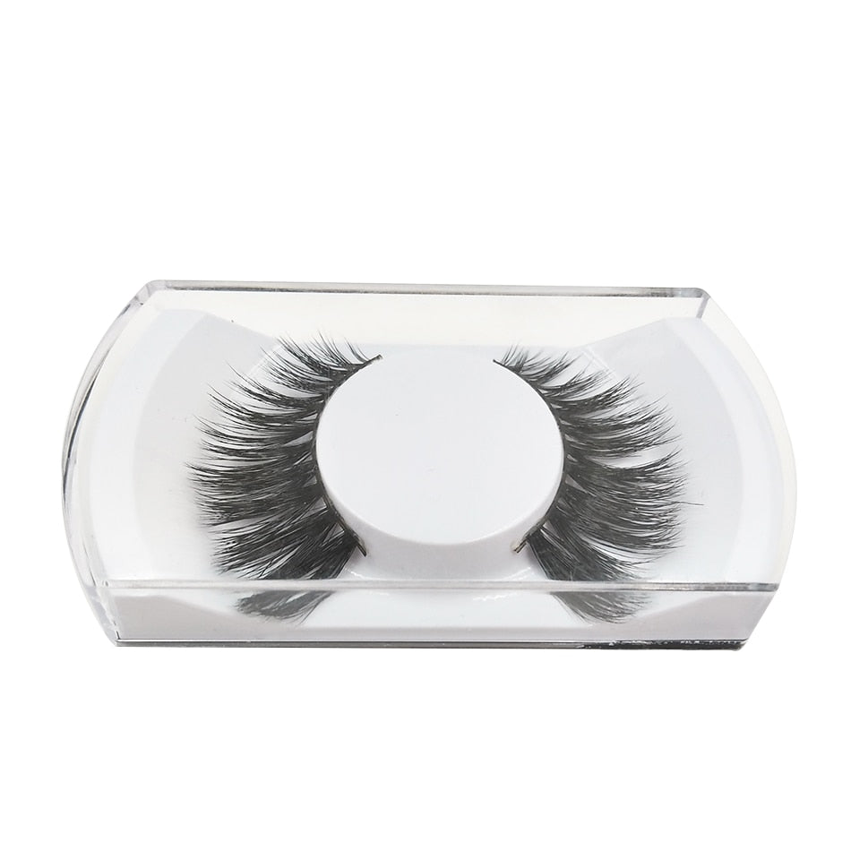 Women Theatrical Makeup Real Mink Hair 3D Fake Lashes Full Strip Lashes