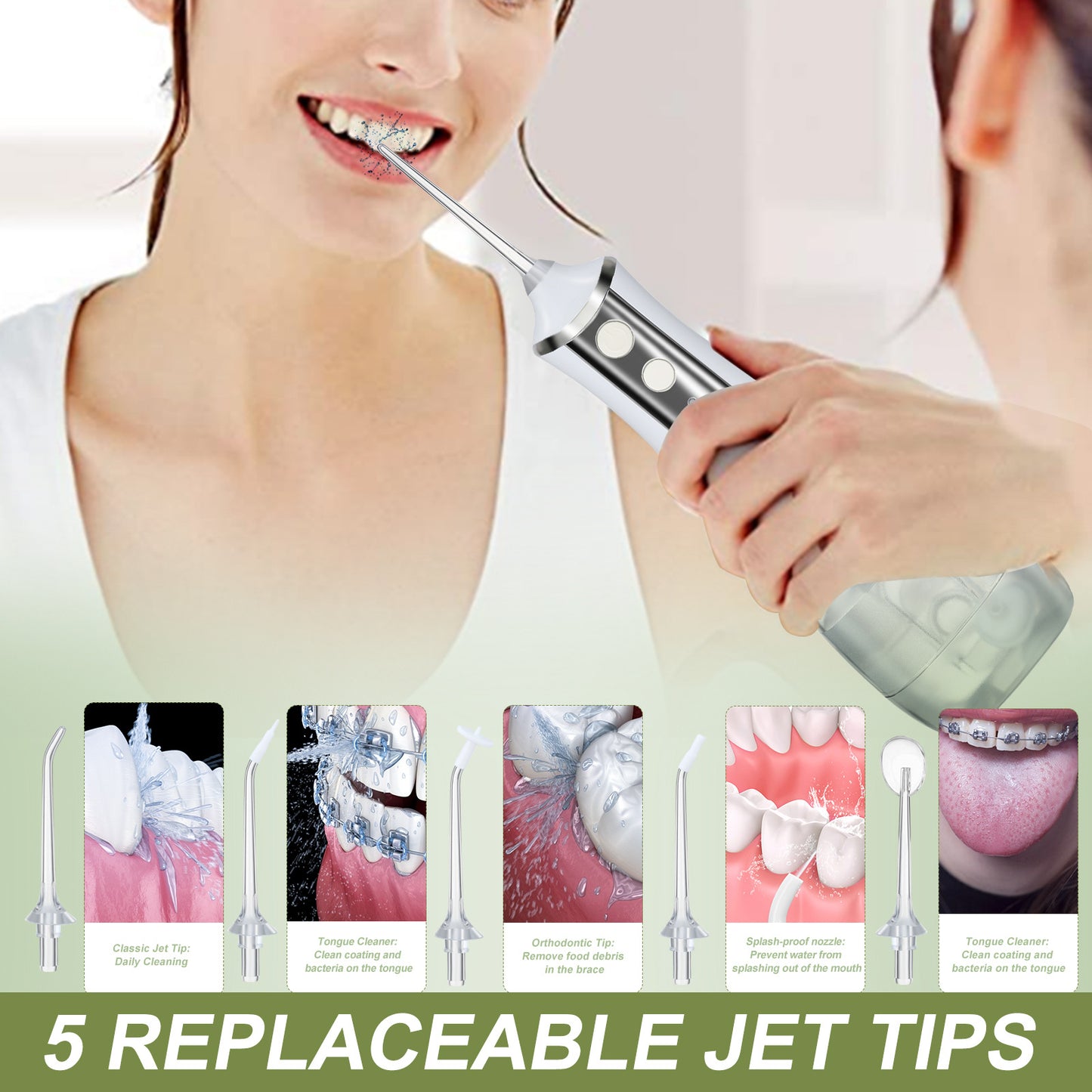 3-Speed Tooth Rinser Electric Oral Tooth Cleaning Device