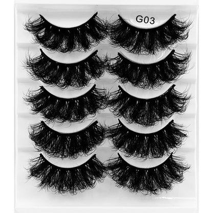 5 Pairs Of New Style Fake Eyelashes Of Fried Hair 8D FLUFFY