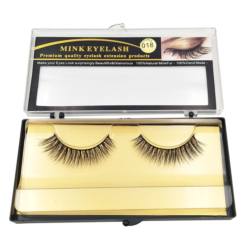 1Pair Mink Lashes 3D Mink  Long False Eyelashes Natural Lightweight