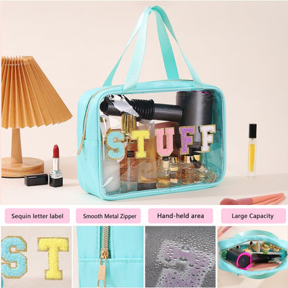 Clear Waterproof Makeup Bag, Portable Cosmetic Storage Bag