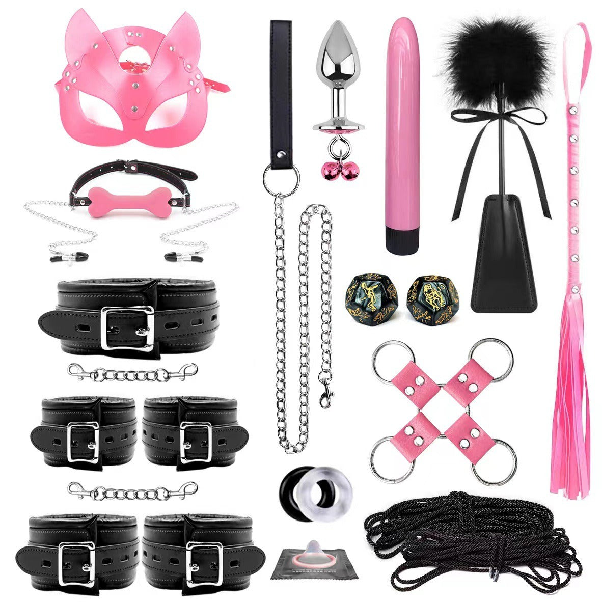 Set Handcuffs Ankle Cuffs Conditioning Bondage Alternative Toys