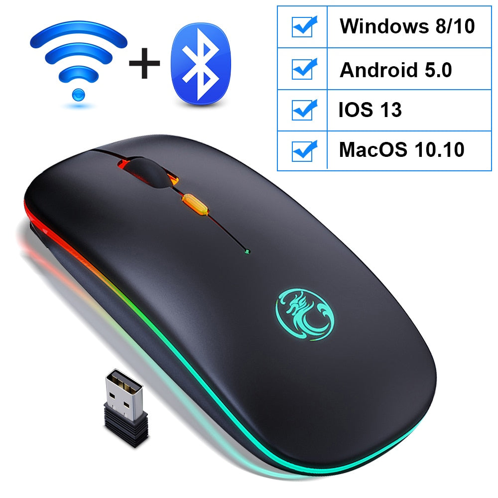 Silent Mause LED Backlit Ergonomic Gaming Mouse For Laptop PC