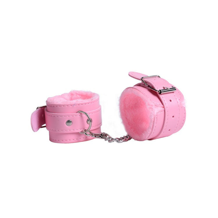 Funny Leather Plush Handcuffs Alternative Toys Binding Tease Shackle Handcuffs