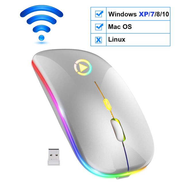 Wireless Mouse Bluetooth RGB Rechargeable