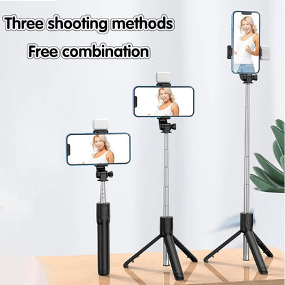 Selfie Stick with Fill Light Extendable Selfie Stick Tripod with Wireless Remote and phone holder