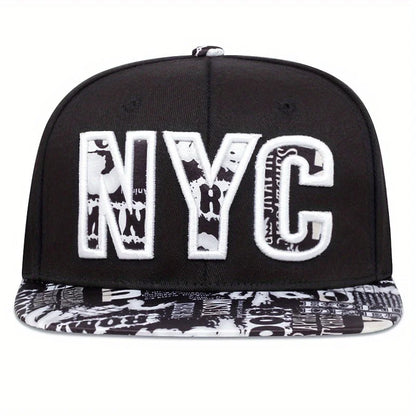 Flat brimmed hat street dance embroidery NYC hip-hop hat