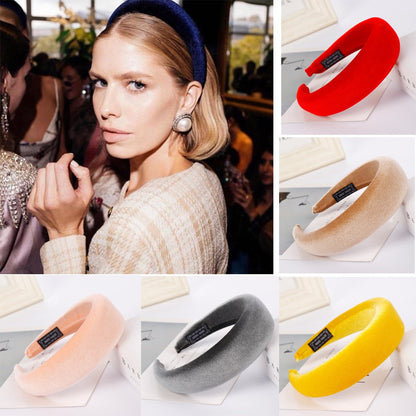 Wide edge velvet sponge hair clip for women