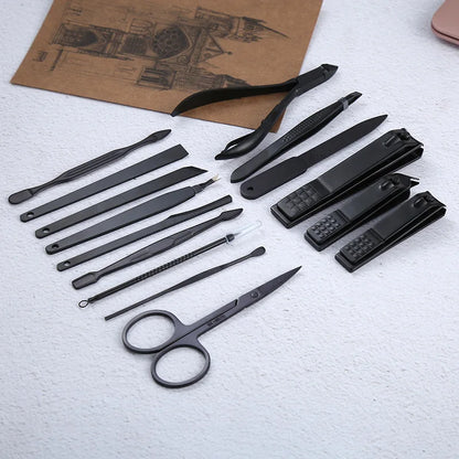 15pcs/Set Stainless Steel Nail Clipper Kit Professional Pedicure Scissors