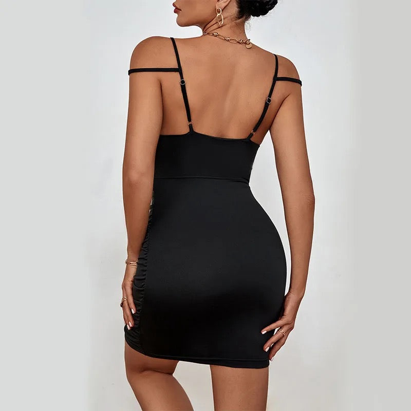 SUMMER BODYCON BACKLESS HOLLOW OUT BANDAGE DRESS