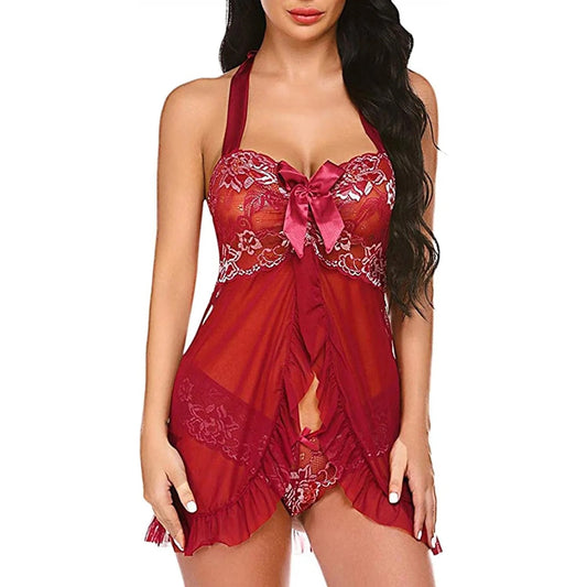 MESH BABYDOLL LINGERIE FOR WOMEN (2 PCs)