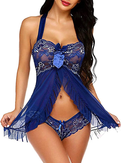 MESH BABYDOLL LINGERIE FOR WOMEN (2 PCs)