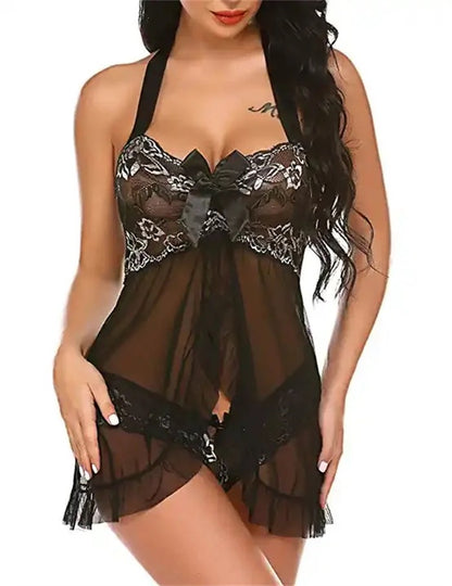 MESH BABYDOLL LINGERIE FOR WOMEN (2 PCs)