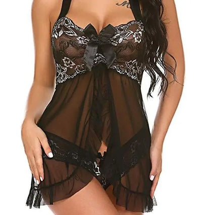 MESH BABYDOLL LINGERIE FOR WOMEN (2 PCs)