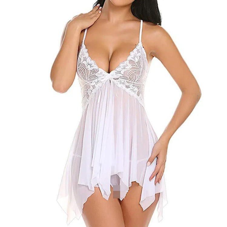 SILKS SET STRAPS CHEMISE UNDERWEAR FOR WOMEN