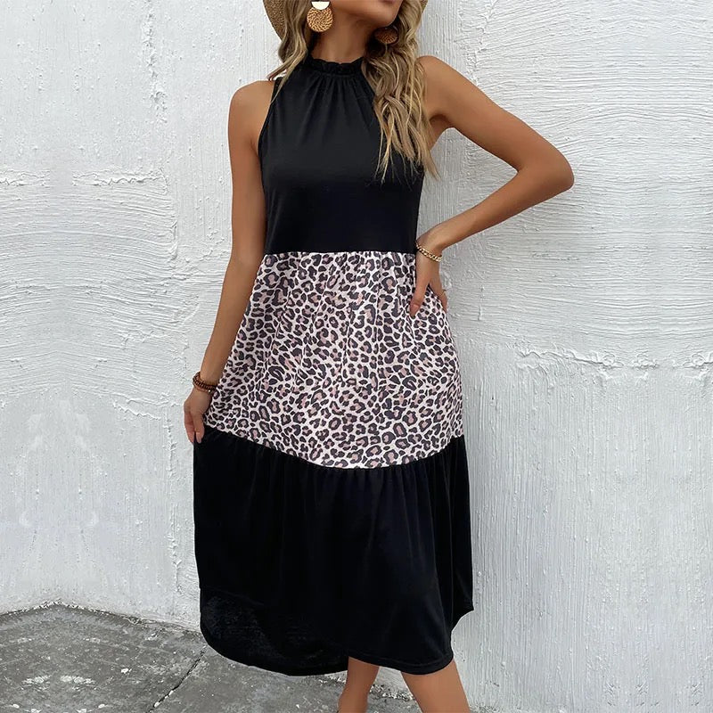 LEOPARD PRINT SUMMER CASUAL LOOSE DRESSES